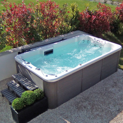 4 Metre Akrilik Beyaz Sonsuz Yüzme Spa Havuzu 6 Koltuklu Combo Jakuzi
